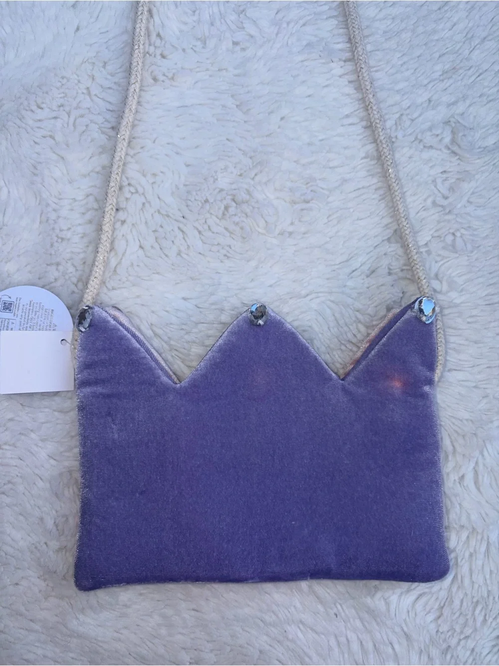 NWT Mud Pie Purple Pink Double Sided Light Up Crown Purse Velvet Magnetic